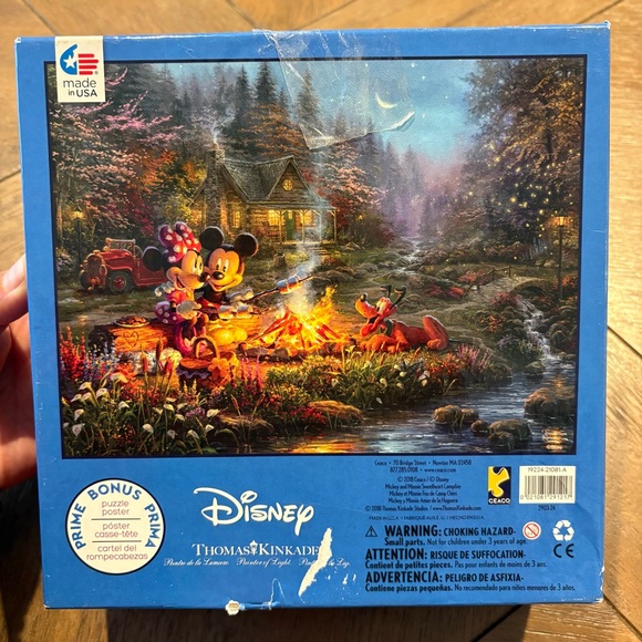 Disney Thomas Kinkade Mickey and Minnie Campfire Puzzle - Picture 2 of 4